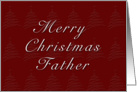 Father Merry Christmas, Red Background with Christmas Tree card