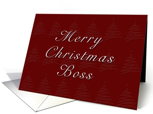 Boss Merry Christmas, Red Background with Christmas Tree card (640768)
