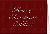 Soldier Merry Christmas, Red Background with Christmas Tree card
