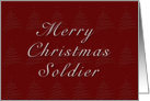 Soldier Merry Christmas, Red Background with Christmas Tree card