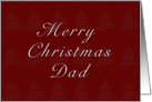 Dad Merry Christmas, Red Background with Christmas Tree card