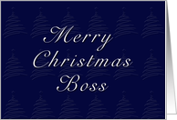 Boss Merry Christmas, Blue Background with Christmas Tree card