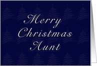 Aunt Merry Christmas, Blue Background with Christmas Tree card