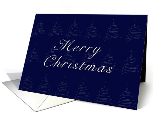 Merry Christmas, Blue Background with Christmas Tree card (640789)