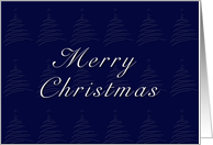 Merry Christmas, Blue Background with Christmas Tree card