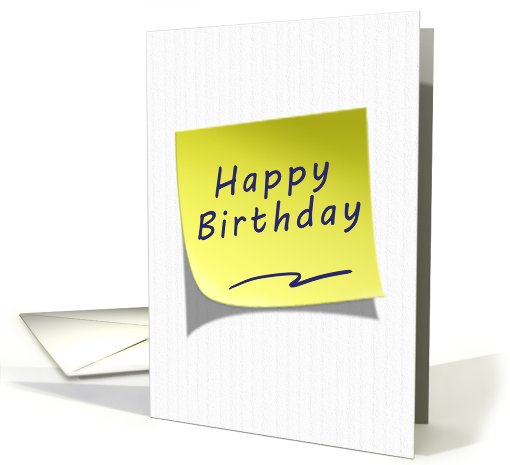 Happy Birthday Yellow Post Note card (640798)