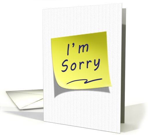 I'm Sorry Yellow Post Note card (640823)
