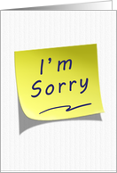 I’m Sorry Yellow Post Note card