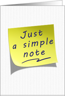 Just a Simple Note Yellow Post Note card