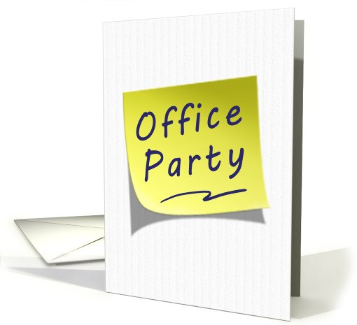 Office Party Business Invitation Yellow Post Note card (640828)
