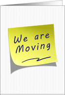 We Are Moving Yellow Post Note card