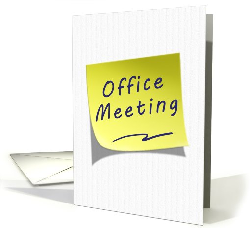 Office Meeting Business Announcement Yellow Post Note card (640830)