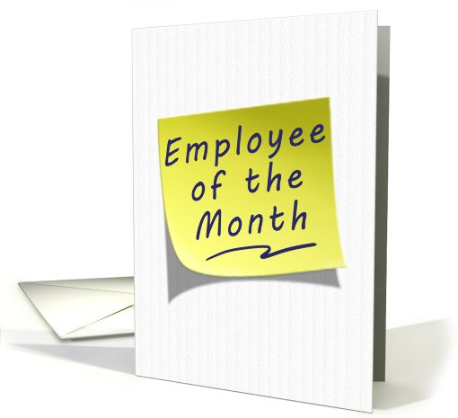 Employee of the Month Yellow Post Note card (640838)