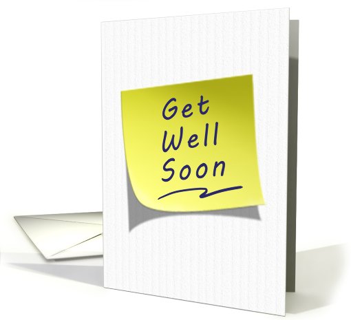 Get Well Soon Yellow Post Note card (640839)