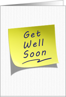 Get Well Soon Yellow Post Note card