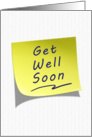Get Well Soon Yellow Post Note card
