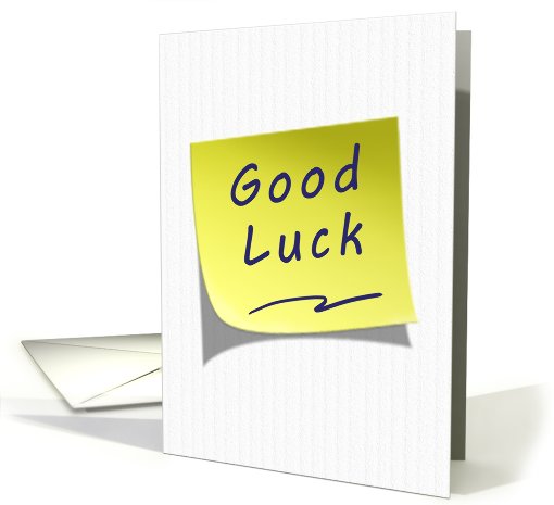 Good Luck Yellow Post Note card (640841)
