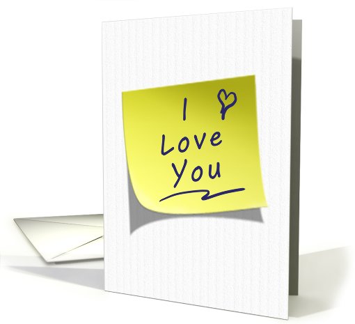I Love You Yellow Post Note card (640846)