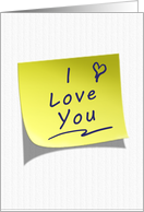 I Love You Yellow Post Note card