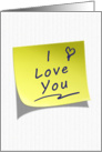 I Love You Yellow Post Note card