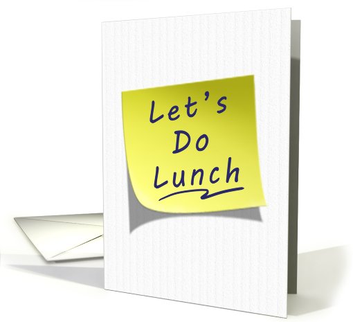 Let's Do Lunch Invitation Yellow Post Note card (640847)