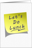 Let’s Do Lunch Invitation Yellow Post Note card
