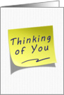 Thinking of You Yellow Post Note card