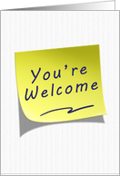 You’re Welcome Yellow Post Note card