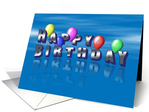 Happy Birthday, Balloons with Blue Sky card (643435)