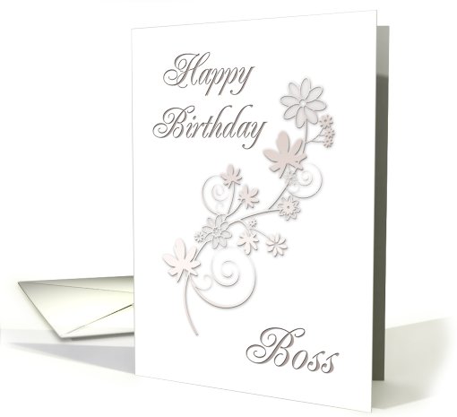 Boss Happy Birthday, Flowers on White Background card (643465)