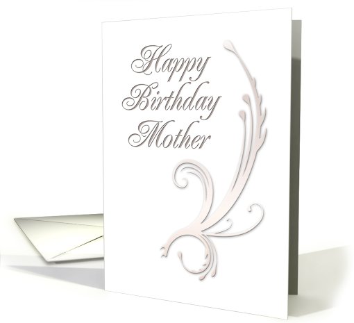 Mother Happy Birthday, Vines on White Background card (643487)