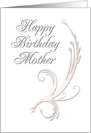 Mother Happy Birthday, Vines on White Background card