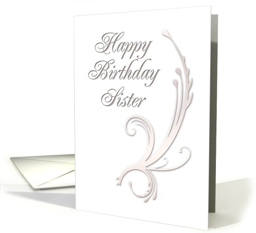 Sister Happy Birthday, Vines on White Background card (643490)