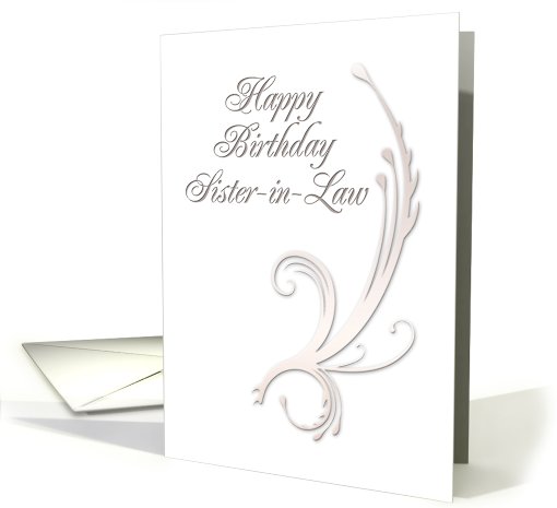 Sister-in-Law Happy Birthday, Vines on White Background card (643492)