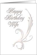 Wife Happy Birthday, Vines on White Background card