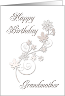 Grandmother Happy Birthday, Flowers on White Background card