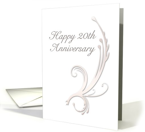 Happy 20th Anniversary, Vines on White Background card (643581)