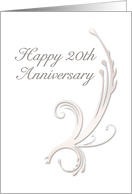 Happy 20th Anniversary, Vines on White Background card