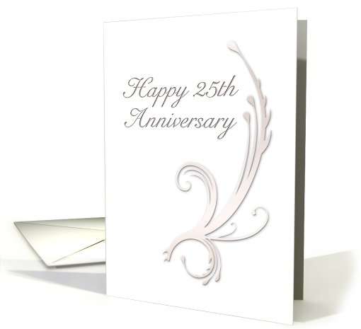 Happy 25th Anniversary, Vines on White Background card (643582)