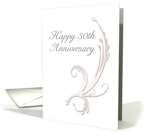 Happy 30th Anniversary, Vines on White Background card (643583)
