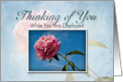 Thinking of You While You Are Deployed, Pink Flower with Blue Sky card