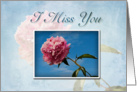 I Miss You, Pink Flower with Blue Sky card