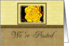 We`re Posted Yellow Flower with Yellow and Tan Background card
