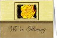 We`re Moving Yellow Flower with Yellow and Tan Background card