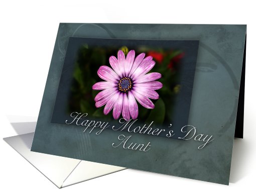 Aunt Happy Mother's Day Pink Flower with Green and Blue... (643914)