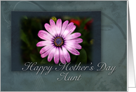 Aunt Happy Mother’s Day Pink Flower with Green and Blue Background card