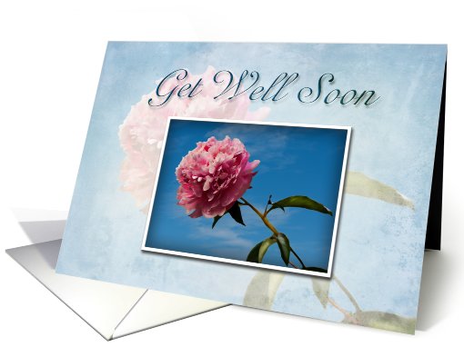 Get Well Soon Pink Flower and Blue Sky card (643958)