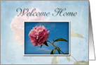 Welcome Home Pink Flower and Blue Sky card