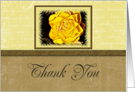 Thank You Yellow Flower and Yellow and Tan Background card