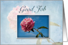 Good Job Pink Flower and Blue Sky card